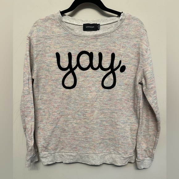 MINKPINK Sweaters - MINKPINK Multicolor “Yay.” Knit Sweater Small